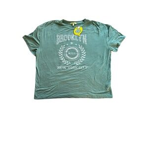 Chit Chat‎ Boxy Tee Short Sleeve Graphic T-Shirt Brooklyn Green XL NEW